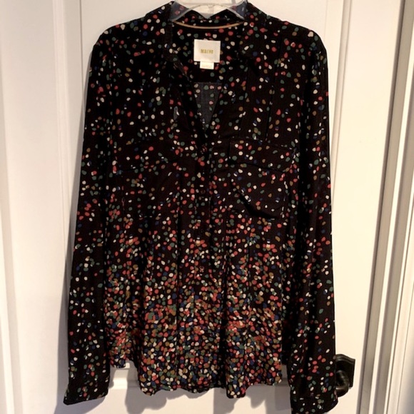 Anthropologie, Maeve Wynwood Black Confetti Blouse - Picture 3 of 6